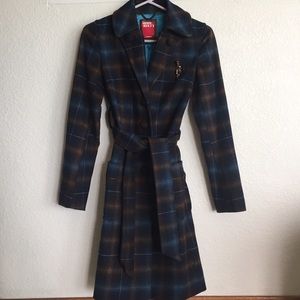 MISS SIXTY | Long Plaid Pea Coat